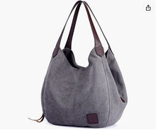 Load image into Gallery viewer, Women's Multi-pocket Shoulder Bag Fashion Cotton Canvas Handbag Tote Purse
