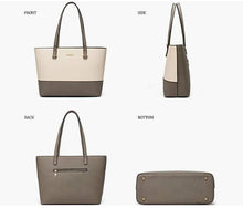 Load image into Gallery viewer, Beige-Grey Women Fashion Handbags Wallet Tote Bag Shoulder Bag Top Handle Satchel Purse Set 4pcs
