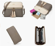 Load image into Gallery viewer, Beige-Grey Women Fashion Handbags Wallet Tote Bag Shoulder Bag Top Handle Satchel Purse Set 4pcs