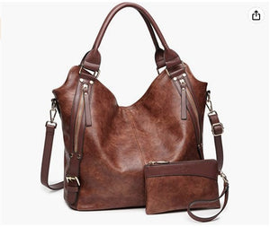 Women Tote Bag Handbags PU Leather Fashion Hobo Shoulder Bags with Adjustable Shoulder Strap