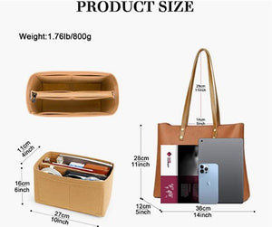 Tote Bag For Women Satchel Handbags Organizer 2pcs/set Large Leather Tote Purse and Shoulder Satchel Bag Organizer