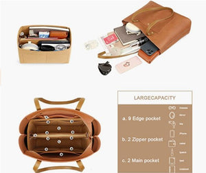 Tote Bag For Women Satchel Handbags Organizer 2pcs/set Large Leather Tote Purse and Shoulder Satchel Bag Organizer