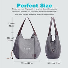 Load image into Gallery viewer, Women&#39;s Multi-pocket Shoulder Bag Fashion Cotton Canvas Handbag Tote Purse
